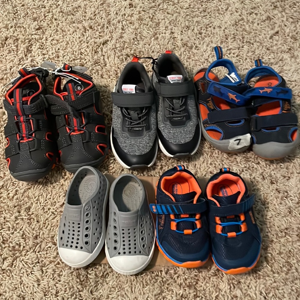 Boys’ Shoes Lot - Athletic, Casual, and Water Shoes for Toddler to Big Boy Size